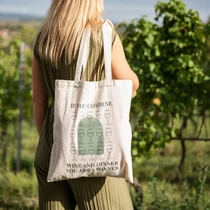 Vászontáska - "If you combine wine and dinner you are a winner"