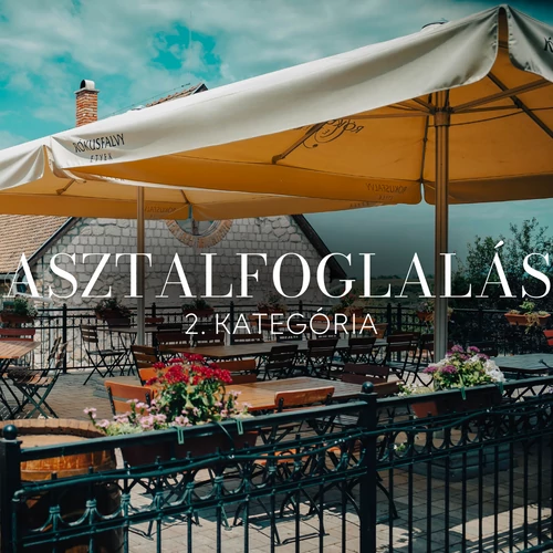 2. kategóriás asztalfoglalás (6 fő részére) 