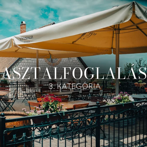 3. kategóriás asztalfoglalás (6 fő részére)